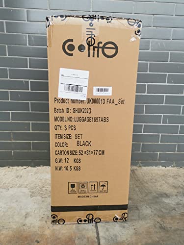 COOLIFE Suitcase Trolley Carry On Hand Cabin Luggage Hard Shell Travel Bag Lightweight with TSA Lock and Durable 4 Spinner Wheels (Lemon Yellow, L(77cm 93L))