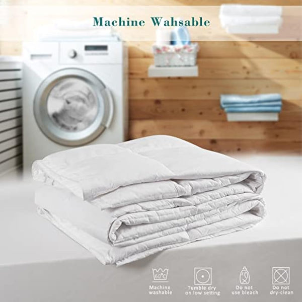 Threads For Bed 4.5 tog Down & Feather Duvet, Double Size Duvet, Ideal Comfort For Spring & Summer Months, 100% Cotton Down Proof Fabric, Premium Box-Stitch Design, Breathable & Machine Washable