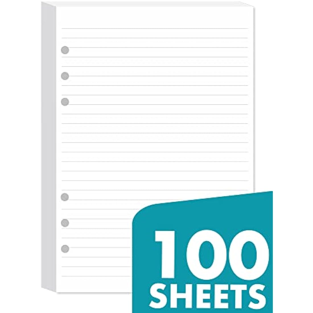 A5 Lined Refill Paper Compatible with Filofax A5 Organiser, 100 Sheets