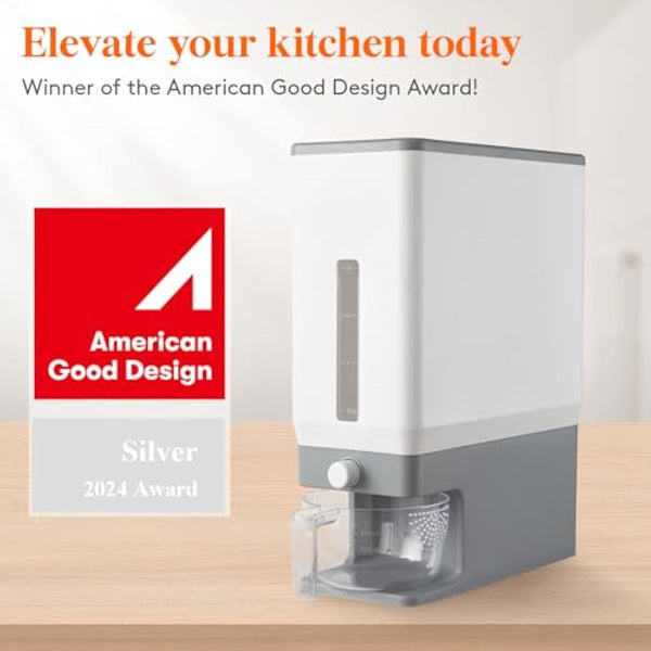 Lifewit Rice Dispenser Container 25 Lbs(11.3kg), Cereal Grain Flour Containers Storage with Measuring Cup, Sealed Moisture Proof Rice Bucket, Dry Food Soybean for Kitchen Pantry Household, BPA-Free