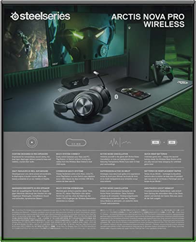 SteelSeries Arctis Nova Pro Wireless Xbox Omni-Platform Gaming Headset — Neodymium Magnetic Drivers — Active Noise Cancellation — 2 Battery System — Xbox, PC, PS5, PS4, Switch, Mobile