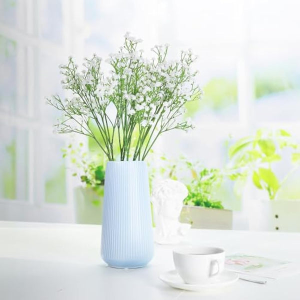 6 Pcs Artificial Flowers Gypsophila Baby Breath Bouquets Fake Flowers for Home Decor Wedding Party Office DIY Decoration (6Pcs-White)