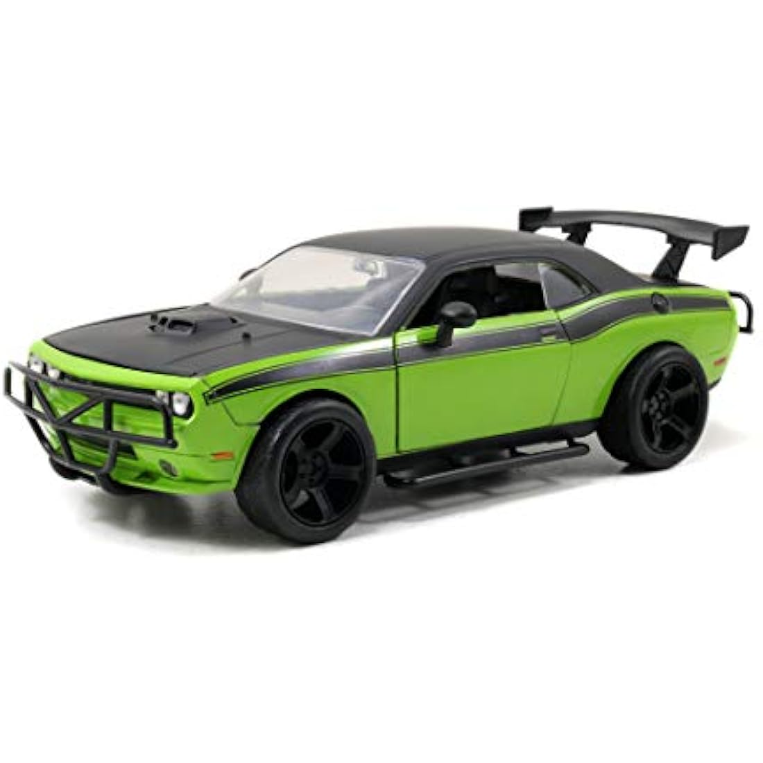 Jada Toys 253203043 Fast & Furious Letty's Dodge Challenger SRT8 Off Road Car Tuning Model 1:24 Scale with Spoiler, Opening Dodge, Bonnet and Trunk, wheel, Green