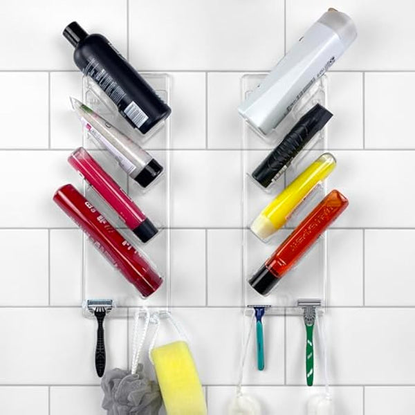 Shower Caddy (2 Pack) - Rustproof, No Drilling, No Suction Cups - Stores & Organises Shampoo, Conditioner and more - Bathroom Storage Rack