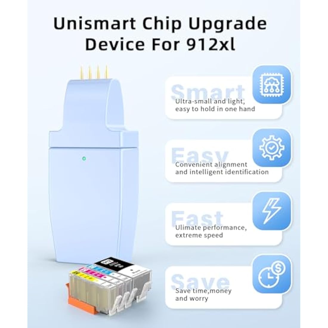 912XL Ink Cartridges Combo Pack Replacement for HP 912XL Compatible with HP Officejet Cartridges 8012 8014 8015 8022 8024 8025 AIO Printers (Black, Cyan, Magenta, Yellow, 4 Pack)