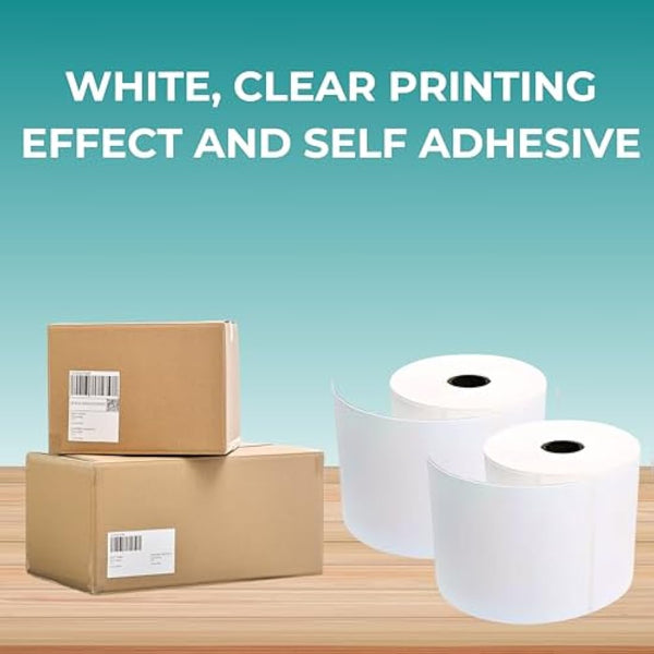 Double Dragon, 5 Rolls, 1,250 Premium Coated Direct Thermal Labels, 4” x 6”, 100x150mm, Self-Adhesive, Compatible with Zebra, MUNBYN, Rollo, TSC, Toshiba, Citizen, Direct Thermal Label Printer, GK420d