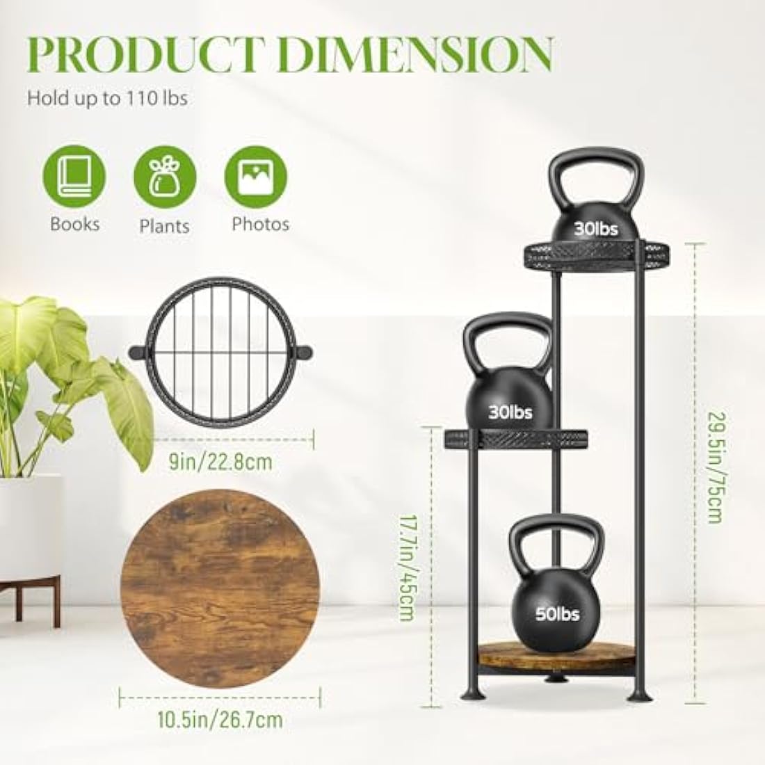 LyTaispuly 3 Tier Plant Stands for Indoor Outdoor, Tierd Metal Corner Plant Stand Holder, Flower Shelf Display Rack for Living Room Balcony Garden Patio, Black