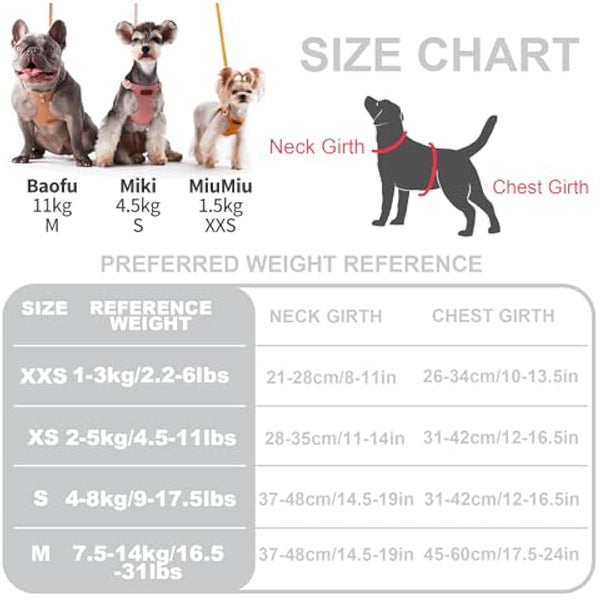 Puppytie Dog Harness with Multifunctional Dog Leash Soft Adjustable No Choke Escape Proof Denim Grey XS