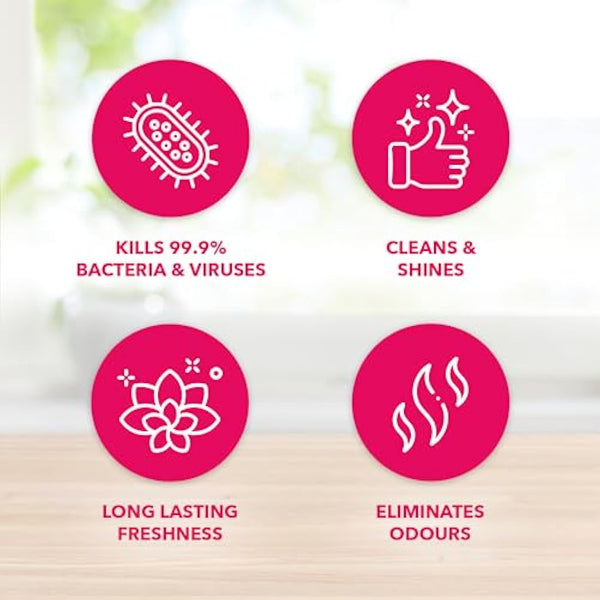 Fabulosa 4 in 1 Concentrated Antibacterial Disinfectant All Purpose Cleaner, 220ml, 12 pack, Bliss Baby Powder