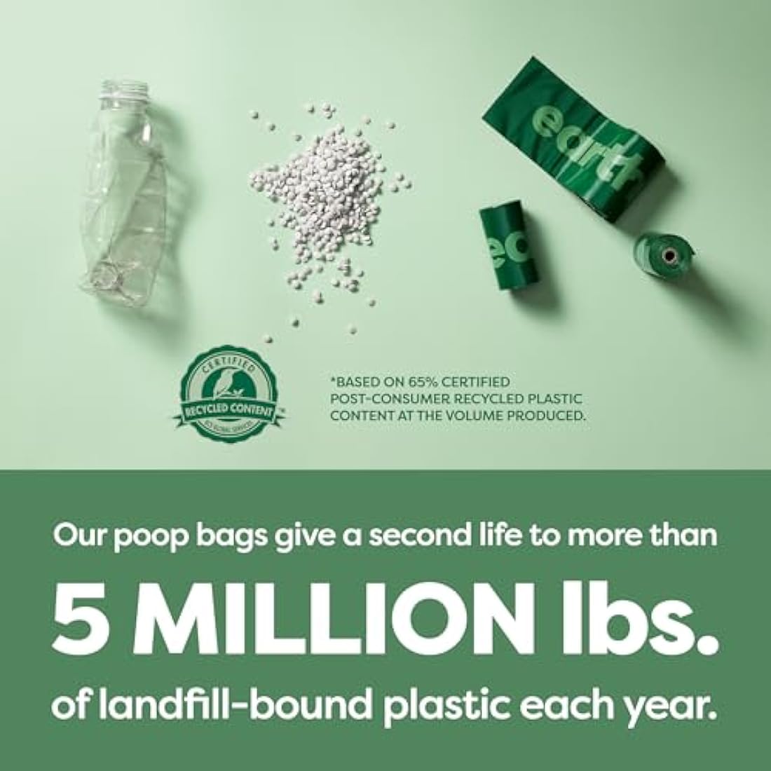 Earth Rated Dog Poo Bag Holder with Dog Poo Bags Rolls, Durable and Guaranteed Leakproof, Lavender Scented, 1 Dispenser and 900 Bags