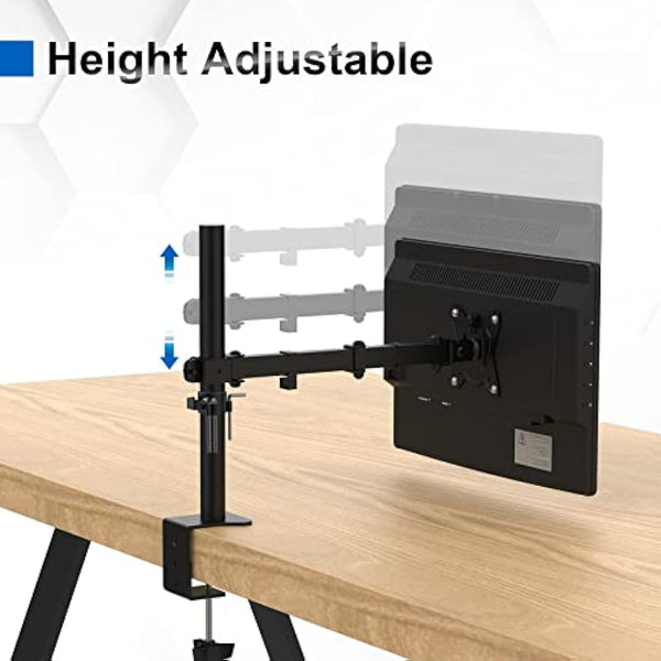 GRIFEMA Single Monitor Arm Desk Mount for 13" to 32" Screens, 2 Mouting Options with Tilt Swivel Rotation, Max. Load 10kg, VESA 75x75 100x100 GB2001-1,Black/White