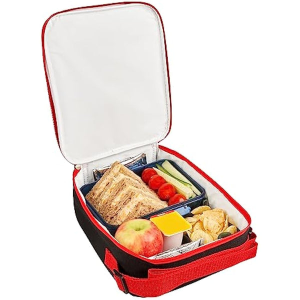 Marvel Avengers Tech Insulated Kids Lunch Shoulder Strap, Official Merchandise by Polar Gear – 600D Polyester Cooler, Reusable Food & Drink Thermal Cool Bag for School Nursery Snacks Picnic-Blue