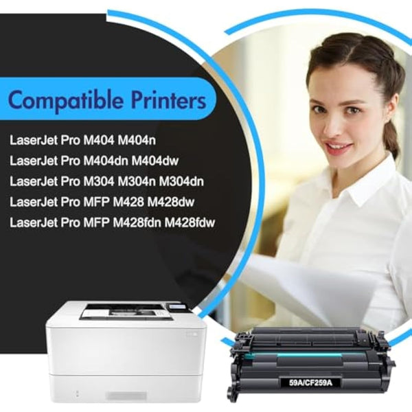 INFITONER With Chip Compatible for HP 59A CF259A CF259X 59X Toner Cartridge LaserJet Pro M404dn M404n M404dw MFP M428dw M428fdn M428fdw M428 M404 M304 M304n M304dn Printer Black, 1 Pack