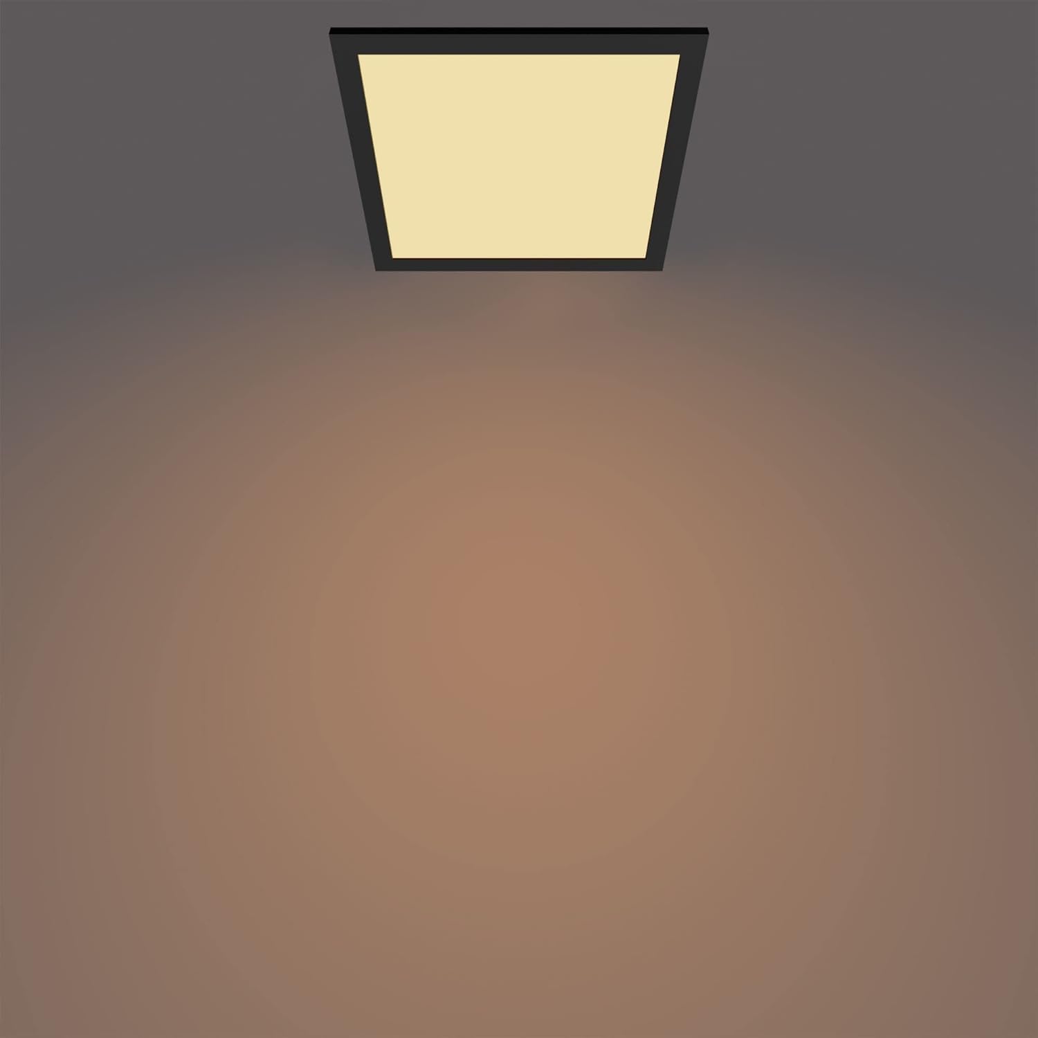 Philips LED Panel Square Ceiling Light SceneSwitch Dimmable 2700K 12W [Warm White - Black]. for Indoor Lighting, Livingroom and Bedroom