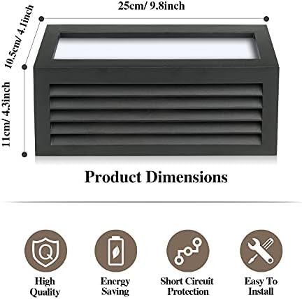 HLFVLITE Outdoor Wall Light, Aluminum Outside Wall Lamp Up & Down Modern Exterior Wall Sconce, IP54 Waterproof, Anthracite Grey