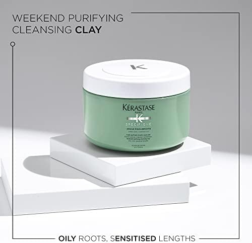 Kérastase Specifique, Weekend Purifying Cleansing Clay Shampoo, For Oily Roots & Sensitised Lengths, With Amino Acid & Kaolin Clay, Argile Équilibrante, 250ml