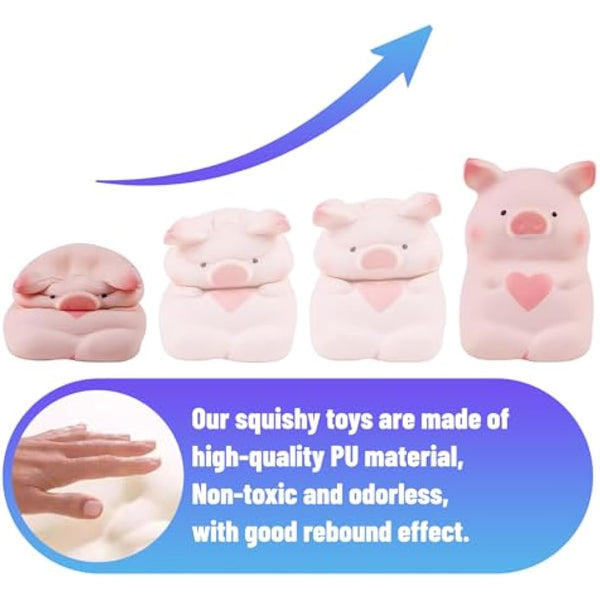 Anboor 5" Squishy Toy Love Heart Pig Kawaii Soft Squishy Animals Toy Slow Rised Squeeze Piggy Squish Stress Relief for Kid Adult Toys