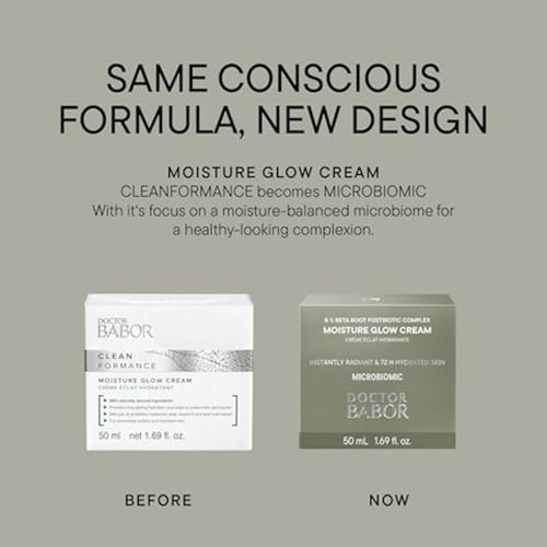 DOCTOR BABOR CLEANFORMANCE Face Cream, for Dry Skin, Moisturising Cream with Vitamin E, Vegan Formula, Moisture Glow Cream, 1 x 50 ml