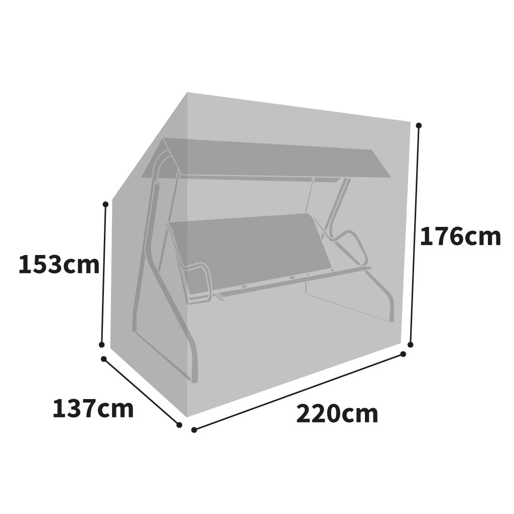 Bosmere Protector 6000 | Swing Seat Garden Furniture Cover | L 220cm D 137cm H 176cm | 100% Waterproof, UV Protected, Heavy Duty 600D | 6 Year