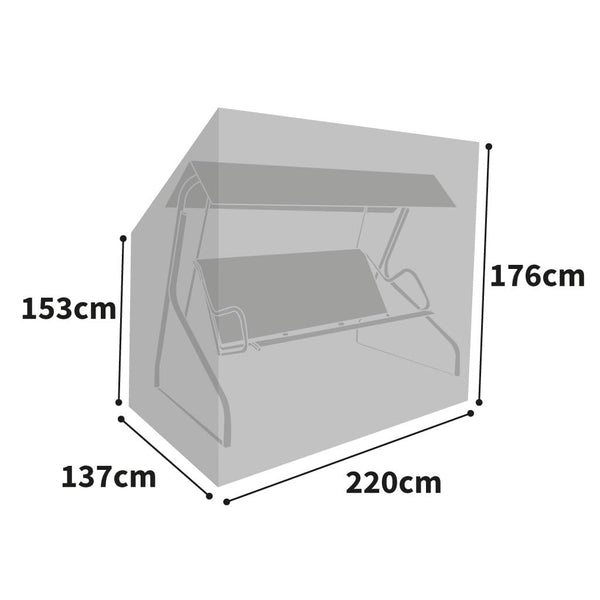 Bosmere Protector 6000 | Swing Seat Garden Furniture Cover | L 220cm D 137cm H 176cm | 100% Waterproof, UV Protected, Heavy Duty 600D | 6 Year