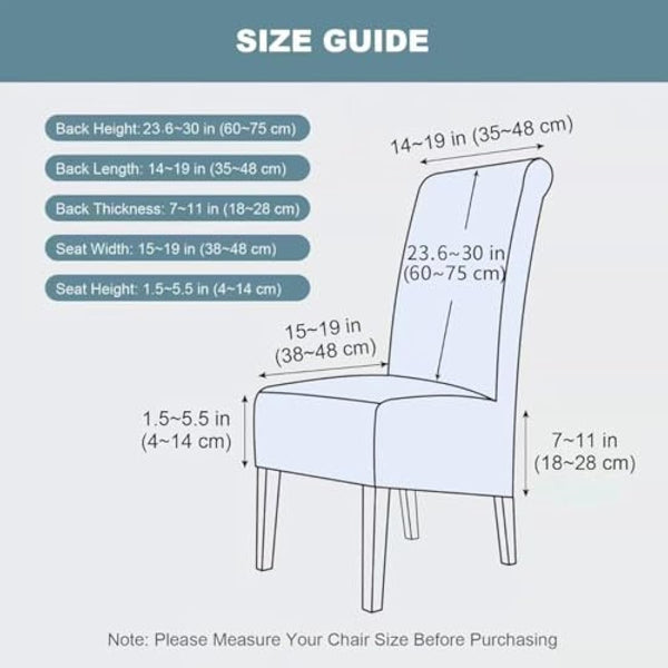 CMAKER Velvet Dining Chair Covers, Stretch Large Chair Slipcovers, Spandex High Back Chairs Cover Elastic Washable Removable XL Chair Protector,Set of ４,Light Gray