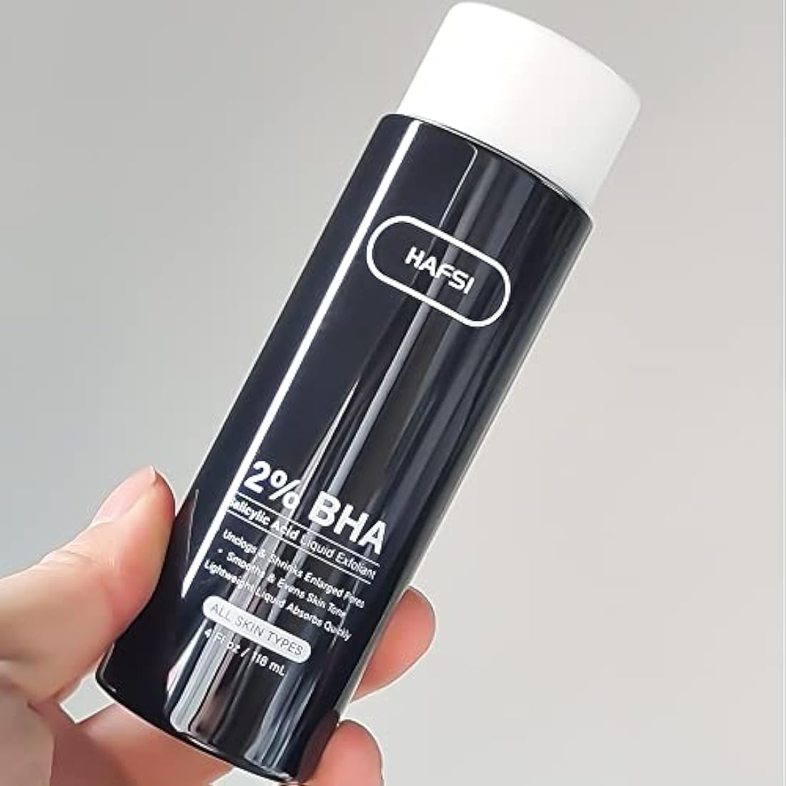 HAFSI 2 Percent BHA Skin Perfecting Salicylic Acid Liquid Exfoliant Serum Face Exfoliating Peel Fights Blackheads Enlarged Pores with For Combination and Oily 118 ml / 4 fl oz, Transparent