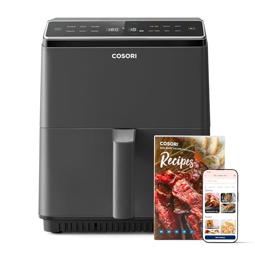 COSORI Smart Air Fryer Oven Dual Blaze 6.4L, Double Heating Elements, Cookbook, No Shaking & No Preheating, APP Control, 12 Functions, Air Fry, Roast, Bake, Reheat, Dishwasher Safe