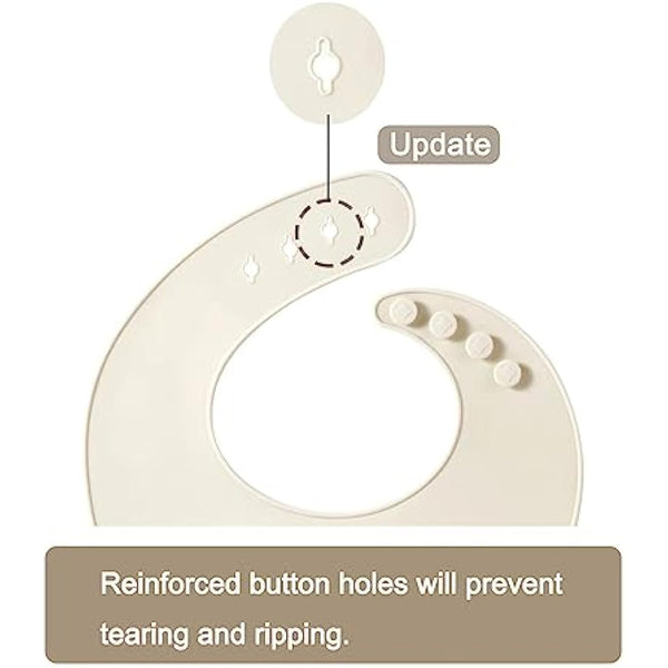 PandaEar 3 Pack Silicone Bibs for Babies & Toddlers, Waterproof Baby Bibs 6-12-18 months for Weaning, BPA Free Adjustable Baby Feeding Bib with Large Pocket Food Catcher