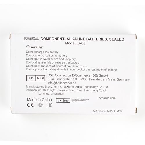 POWEROWL AAA Batteries 24 Pack - Alkaline 1.5v - High-Capacity Long Lasting Triple A Battery, 10-Year Shelf Life