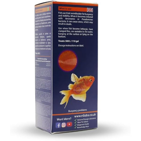 NT Labs Aquarium Swimbladder Treatment, Tropical and Coldwater Aquarium Medicine, Treatment for Internal Bacterial Infections, Treats fish buoyancy and stability issues (100 ml)
