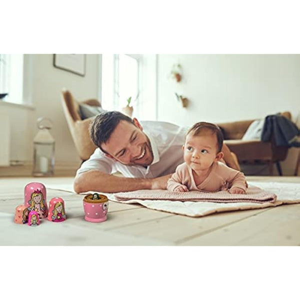 ELUTONG Wooden Nesting Dolls Russian - Angel Russian Matryoshka Nested Dolls, 5Pcs/Set Handmade Stacking Educational Learning Kids Toys