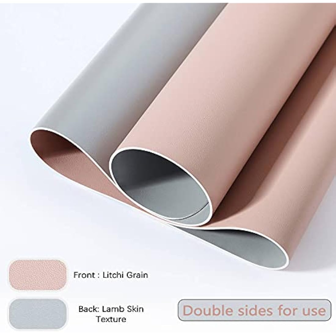 Desk Pad Large, Desk Mat, Extended Mouse Mat, Mouse Pad XL, Desk Blotter, DOBAOJIA Laptop Pad Writing Pad for Office/Home, Dual-Side Use PU Leather Waterproof 31.5" X 15.7" (Pink/Silver)