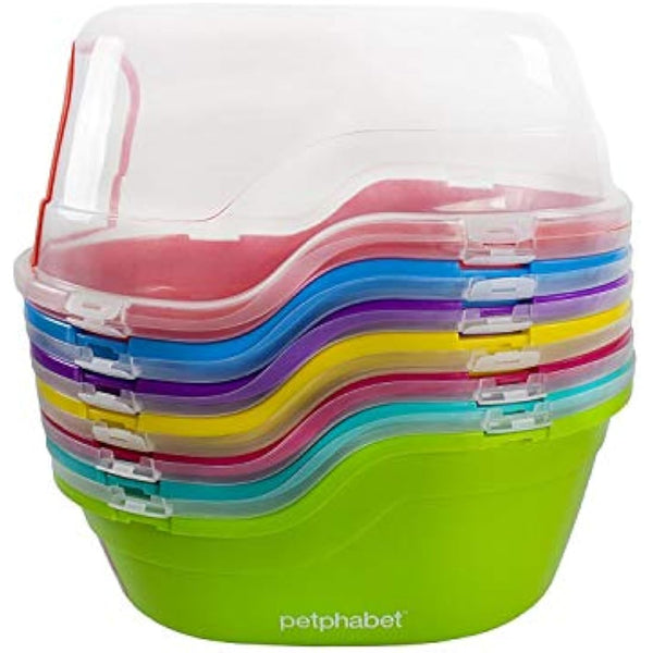 petphabet litter tray large Cat Litter Tray/cat litter box Toilet box XXL, 63x48x43cm, Jumbo Hooded Cat Litter Tray with lid Extral Large Litter tray enclosed Pet litterbox (Green)