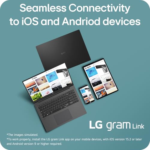 LG gram 16Z90TL - 16 Inch 2.5K IPS Ultra-Lightweight Laptop, Intel Core Ultra 7 256V 47TOPS NPU - EVO Edition, 16GB RAM, 1TB SSD, Windows 11 Home, gram Hybrid AI, Copilot+ PC, Black (2025)