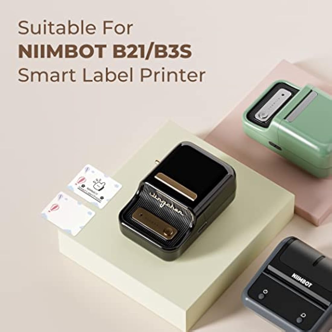 NIIMBOT Thermal Sticky Labels 40×30 mm (1.6×1.2") Compatible with B1/B21/B31/B3S/K2 Label Printer, Waterproof Labels Stickers for Home,Kitchen, Office, Organizing & Small Business, 1 Roll (Balloon)