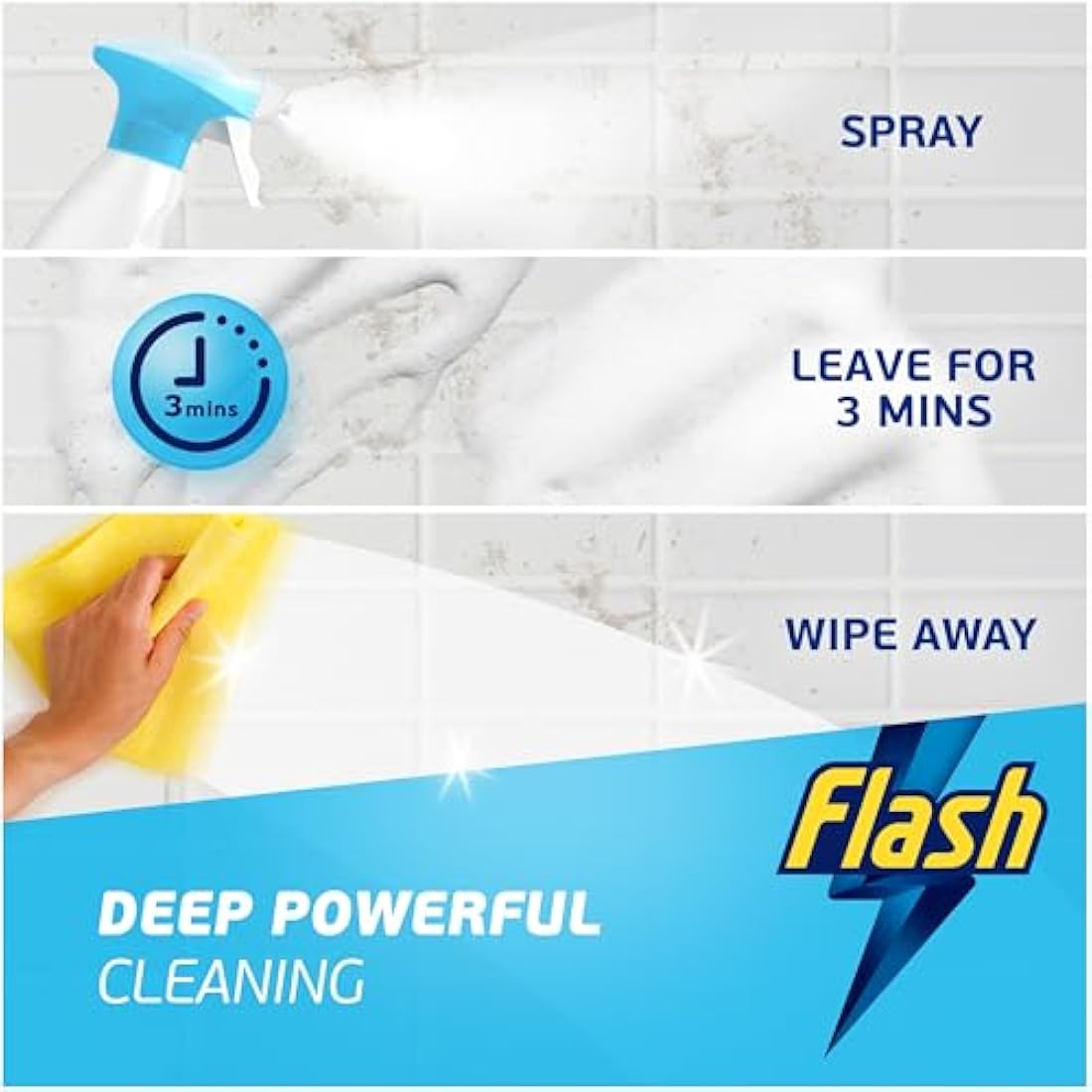 Flash Bathroom Cleaner Spray, 8 Litres (800 ml x 10), Bathroom Cleaning, Limescale Remover & Long Lasting Shine With Febreze Freshness, Bath Cleaner
