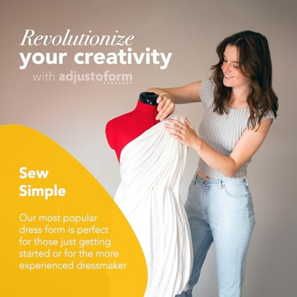 Adjustoform Sew Simple 8 Part Medium Poppy Red Adjustable Dress Form (UK Dress Size 14-20)