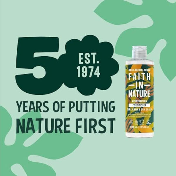 Faith In Nature Natural Shea & Argan Conditioner, Moisturising for Curly Hair & Dry Scalp, Vegan & Cruelty Free, No SLS, Silicones or Parabens, 400ml