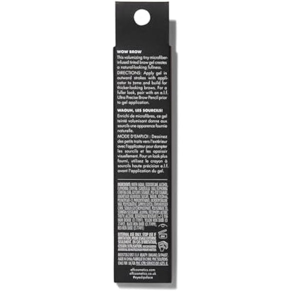 e.l.f. Wow Brow Gel, Volumizing, Buildable, Wax-Gel Hybrid, Creates Full, Voluminous-Looking Brows, Locks Brow Hairs In Place, Neutral Brown, Fiber Infused 3.5g