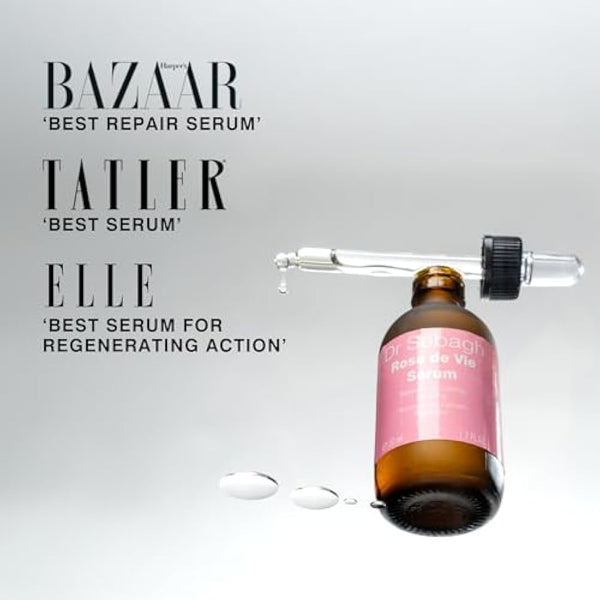 Dr Sebagh Rose de Vie Serum - 50 ml | Award-Winning Nourishing Anti-Aging Formula | Suitable for Dry, Mature, or Sensitive Skin | Designed to Soothe Redness & Irritation | Regenerating & Invigorating