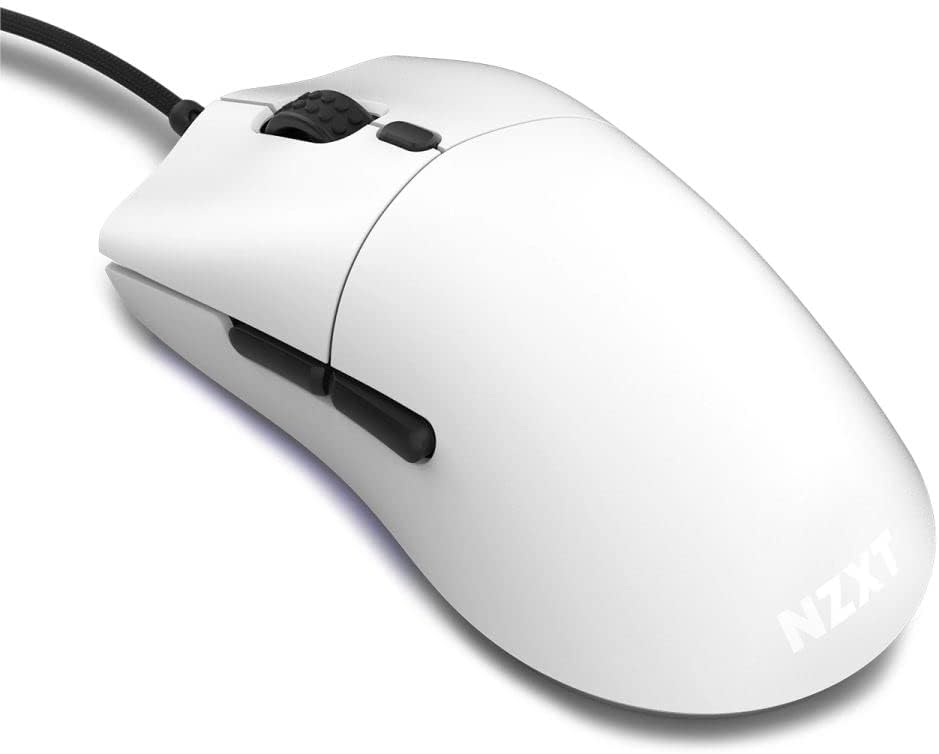 NZXT Lift 2 Ergo | Lightweight Ergonomic Wired Gaming Mouse | Lightweight 61 g Design | 8K Polling Rate | Optical Switches | 26K DPI Optical Sensor | 100% PTFE Feet | Black