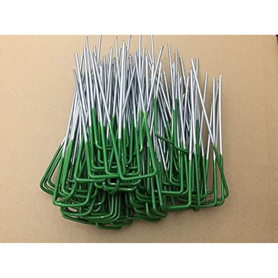 Half Green Artificial Grass Turf U Pins Metal Galvanised Pegs Staples Weed (50)