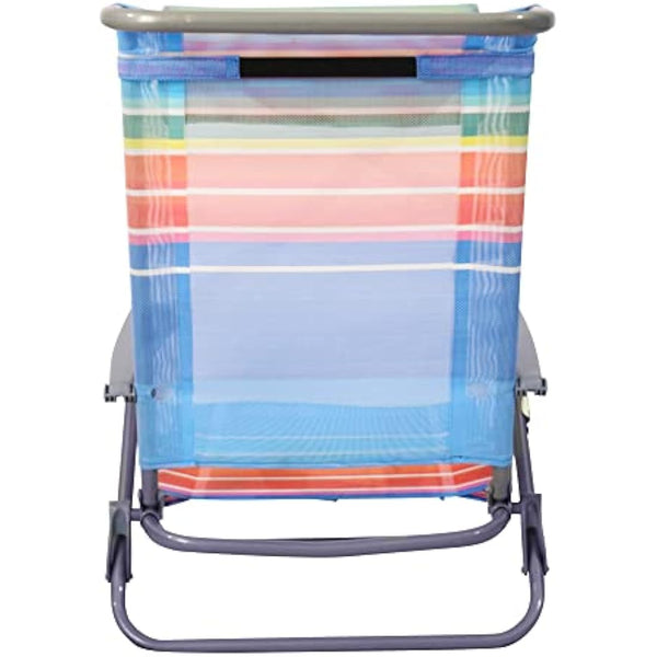 Homecall Beach Folding chair with rainbow textilene 7 position adjustable