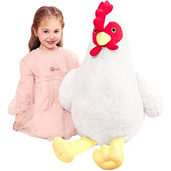 IKASA Giant Chicken Stuffed Animal Plush Toy,60cm Large Hen Henny Big Jumbo Soft Toys,Huge Size Cute Fluffy Plushy Fat Plushie,Gifts for Kids