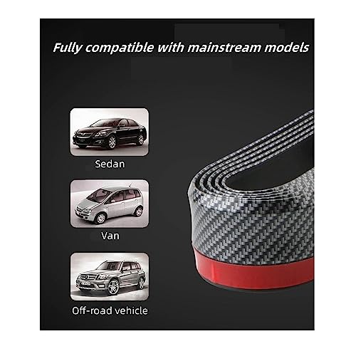 Universal Car Front Bumper Spoiler Rubber Sticker Lip Splitter Body Protector, 2.5M /8.2 ft