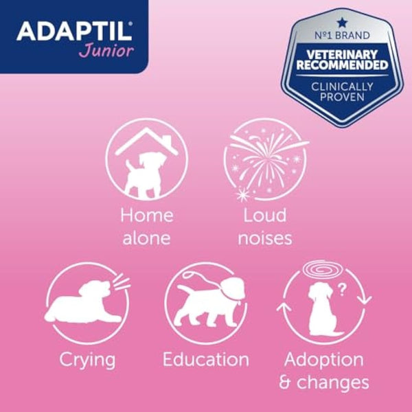 Adaptil Junior Adjustable Puppy Collar | Adaptil Dog Collar To Help Reduce Puppy Anxiety Using Natural Pheromones | Adjustable Calming Dog Collar For Puppies To Aid Training And Socialisation