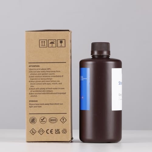 ANYCUBIC Standard 3D Printer Resin, LCD UV 405nm Rapid Photopolymer 3D Resin for 6K/8K/12K/14K LCD 3D Printers(1000g, Grey)