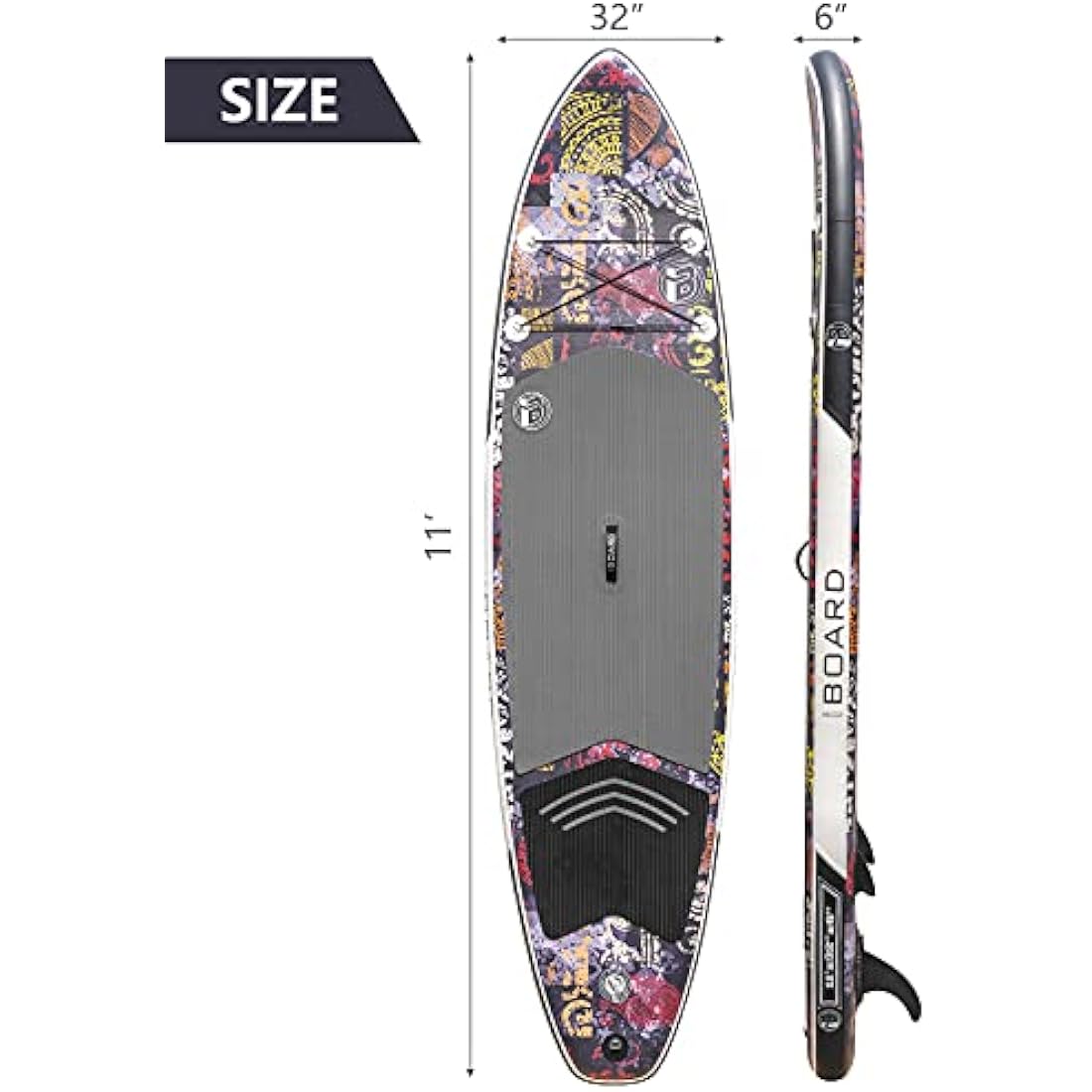 iBOARD Inflatable Paddle Board |SUP Board Stand Up Paddleboarding| 11′×32″×6″ Thick|All Accessories Inside