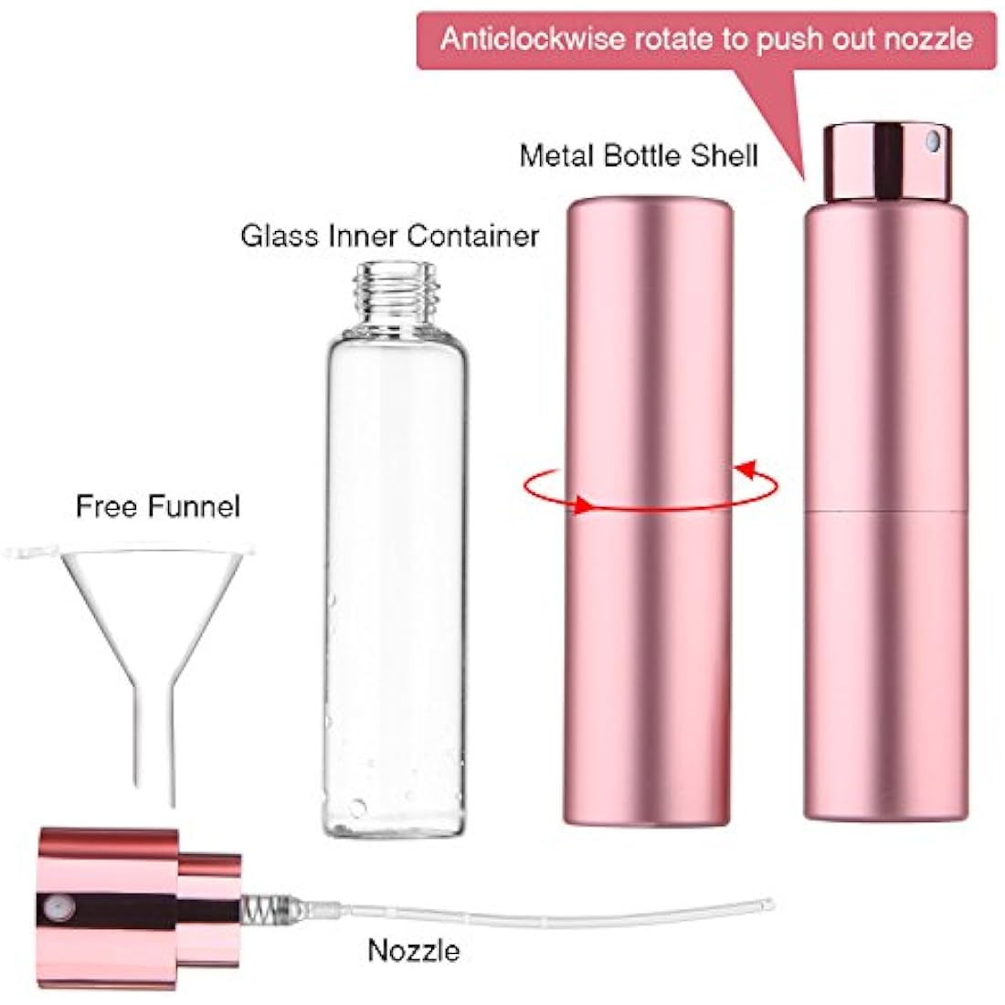 Faireach Perfume Atomiser Refillable 20ML Travel Aftershave Dispenser Spray Bottle Empty Leak Proof
