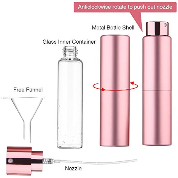 Faireach Perfume Atomiser Refillable 20ML Travel Aftershave Dispenser Spray Bottle Empty Leak Proof